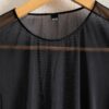 Body noir transparent en fine résille Well, manches longues et col rond, taille 40/42.