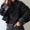 veste cuir vintage upcyclée femme