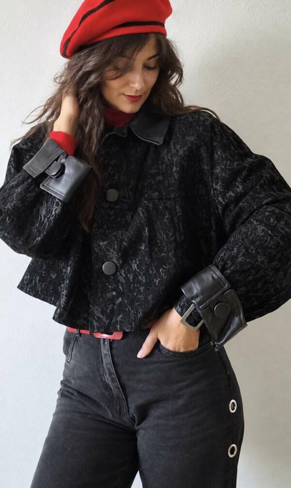 veste cuir vintage upcyclée femme