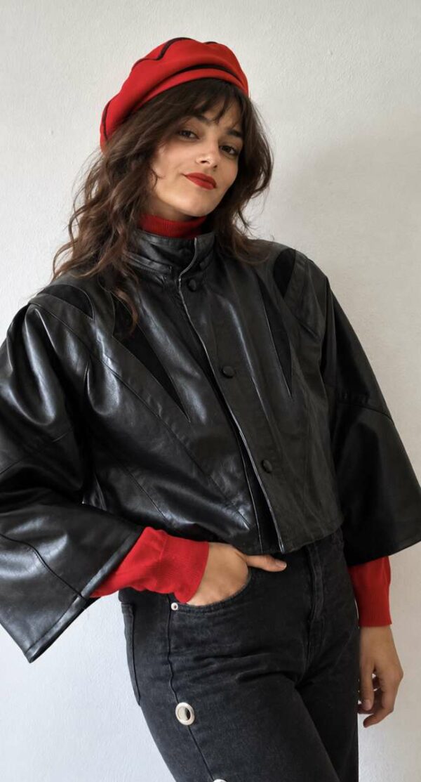 veste cuir vintage femme