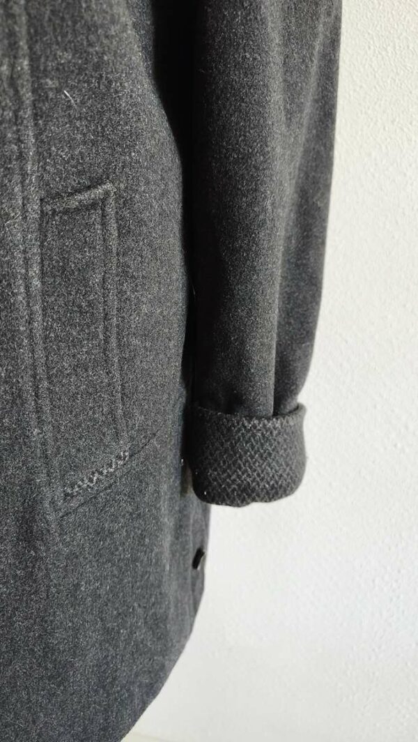 Manteau court vintage en laine gris souris – Taille 46