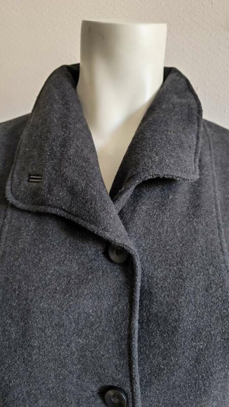 Manteau court vintage en laine gris souris – Taille 46