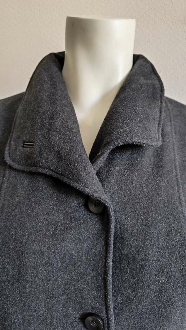Manteau court vintage en laine gris souris – Taille 46