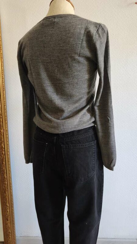 Cardigan femme 100 % laine mérinos Jodhpur gris – Taille 36/38