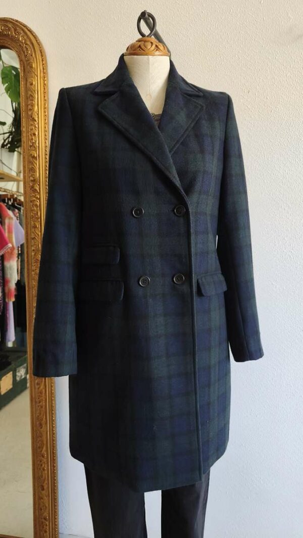 Manteau vintage à carreaux Jodhpur en laine – Taille 38
