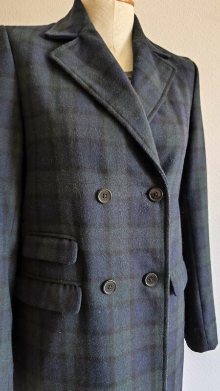 Manteau vintage à carreaux Jodhpur en laine – Taille 38