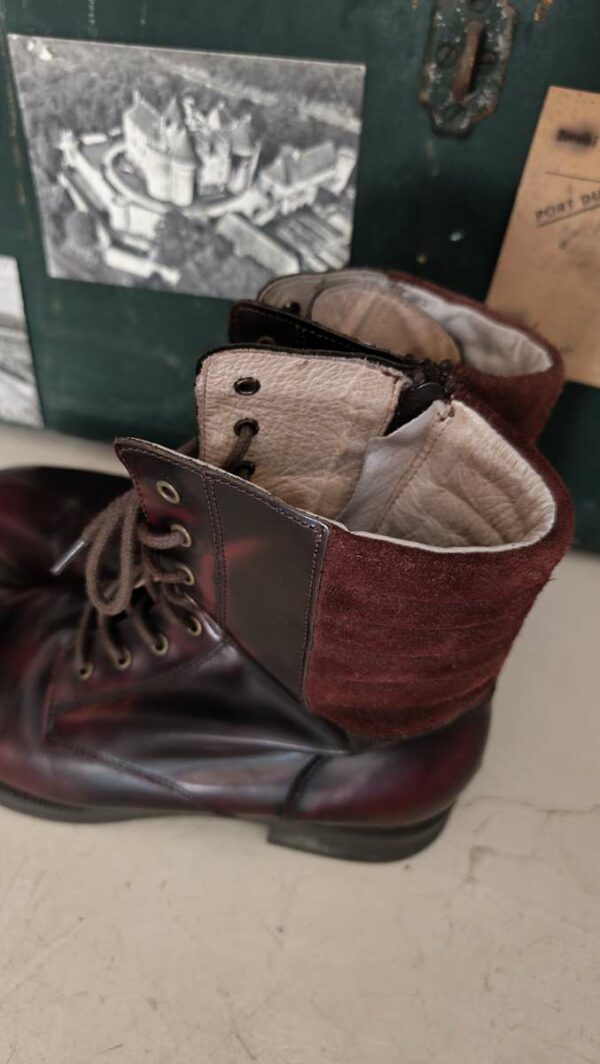 Bottines en cuir bordeaux doublées peau – Pointure 38,5/39