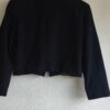 Veste courte vintage bleu marine en laine épaisse – Zips dorés