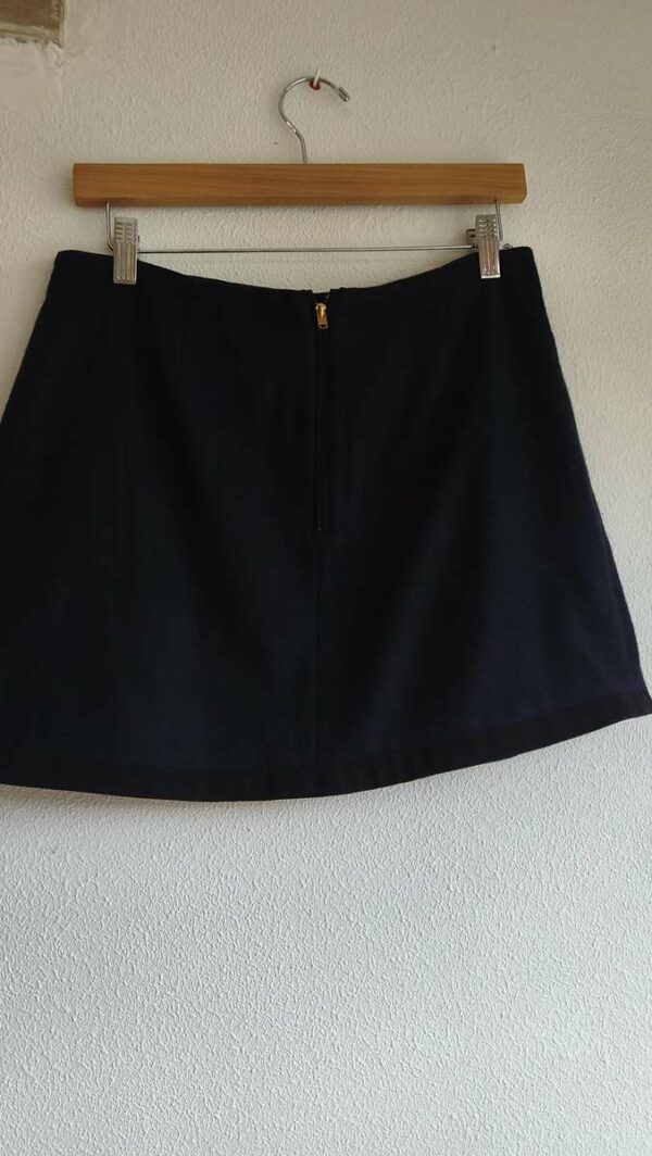 Mini-jupe vintage Kookai bleu marine en laine – Taille 38