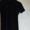 Top vintage noir en velours à col montant – Taille 38