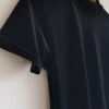 Top vintage noir en velours à col montant – Taille 38