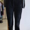 Pantalon vintage en daim véritable noir Georges Rech – Taille haute 36