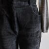 Pantalon vintage en daim véritable noir Georges Rech – Taille haute 36