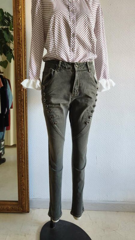 Jean Y2K rock à boutons décoratifs – Taille 38