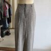 Jupe longue vintage en laine à chevrons gris – Taille 38