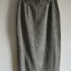 Jupe longue vintage en laine à chevrons gris – Taille 38