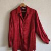 Chemisier vintage rouge satiné effet froissé – Années 90 – Taille 40