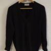 Pull vintage laine femme noir col V | Psychofripes
