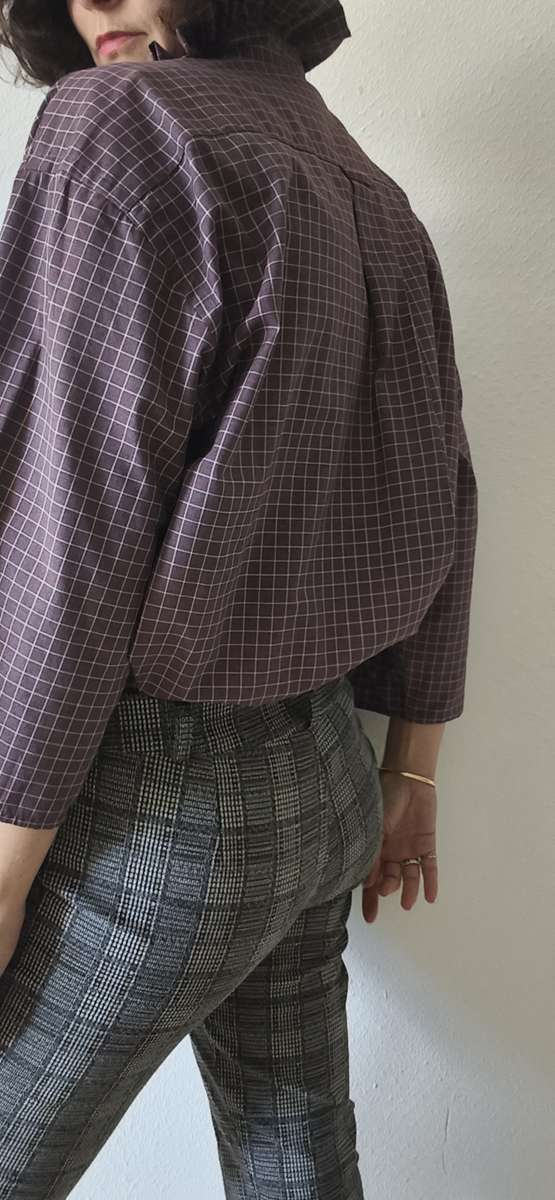 Chemise upcyclée collerette Rose & Marie Taille 42/44/46/48/50