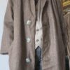 Manteau vintage femme taupe à boutons coquillage – Taille 42