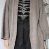 Gilet long femme en mohair Jonas Tricot taupe – Maille oversize