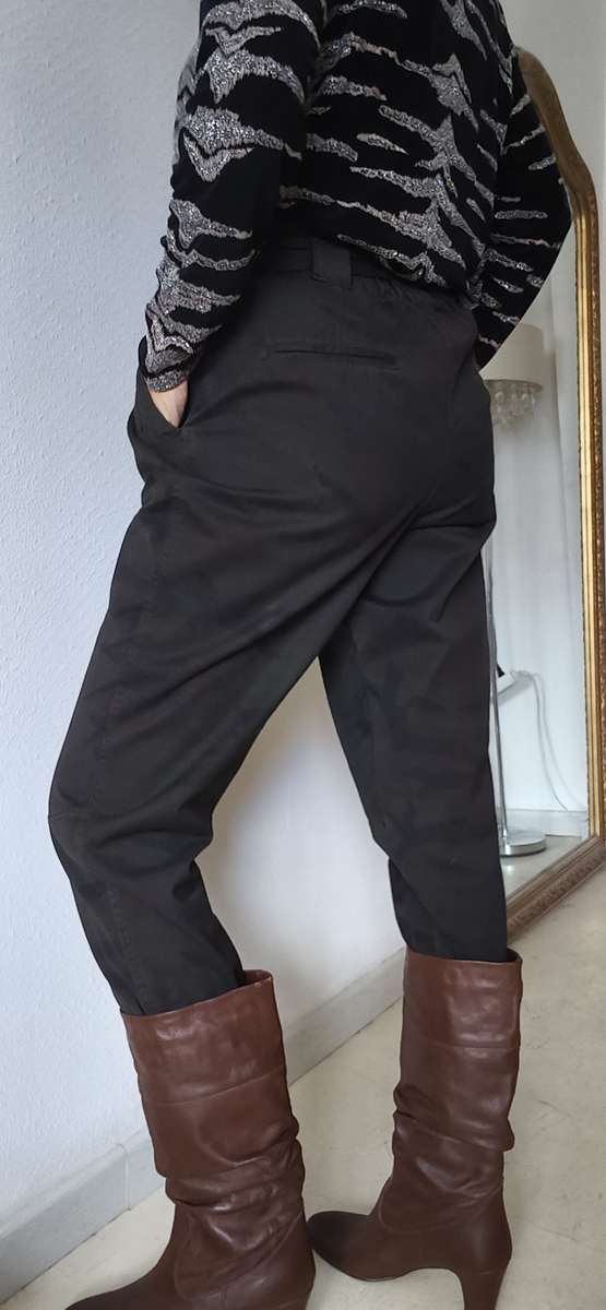 Pantalon cargo femme Zara taille haute noir – Taille 40
