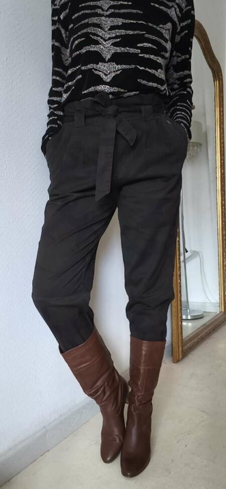 Pantalon cargo femme Zara taille haute noir – Taille 40