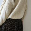 Pull irlandais vintage en laine écrue à grosses torsades – Taille 38/40