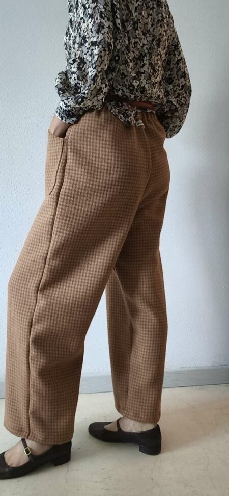 Pantalon ample bicolore en tissus vintage