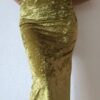 Jupe longue vintage Morgan Y2K en velours vert pomme – Taille M