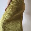 Jupe longue vintage Morgan Y2K en velours vert pomme – Taille M