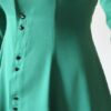 Robe vintage années 80 verte et noire à boutons – Taille 38