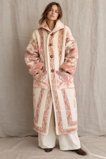 Manteau femme en couverture de laine