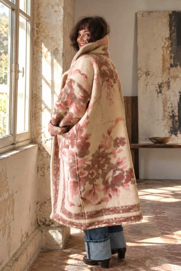 Manteau femme en couverture de laine