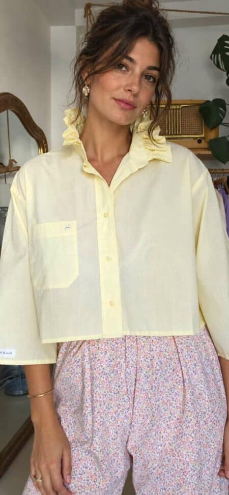 Chemise upcyclée collerette Rose & Marie Taille