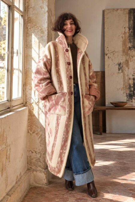 Manteau femme en couverture de laine