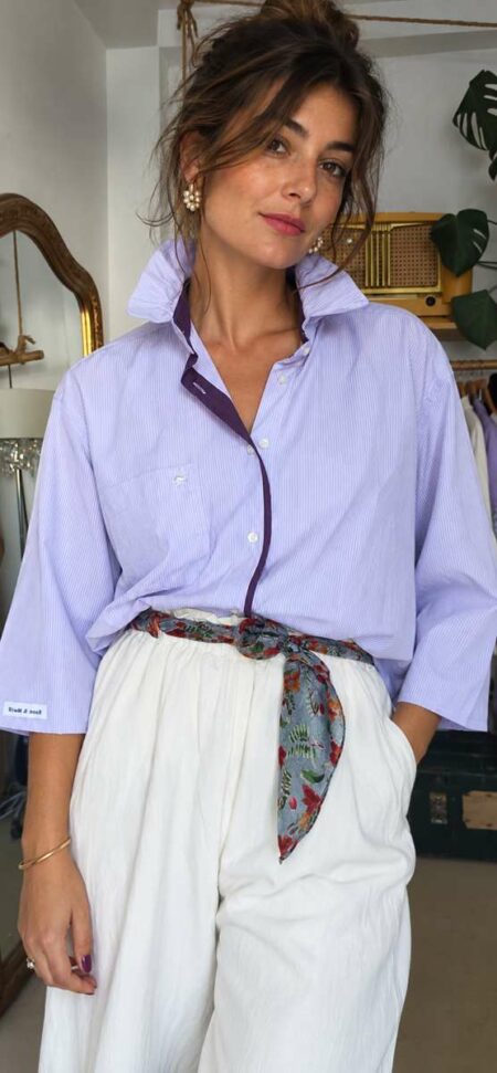 Chemise upcyclée collerette Rose & Marie