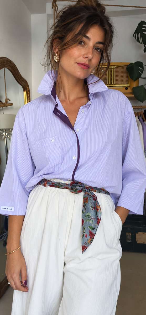 Chemise upcyclée collerette Rose & Marie